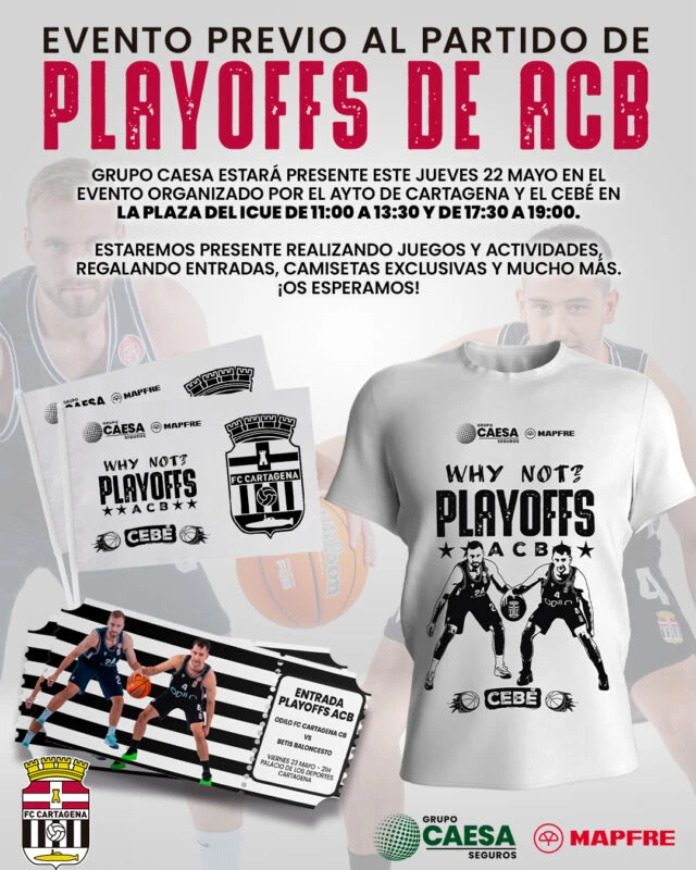 Cartel del evento previo al partido de Playoffs de ACB del 22 de mayo en la Plaza del Icue